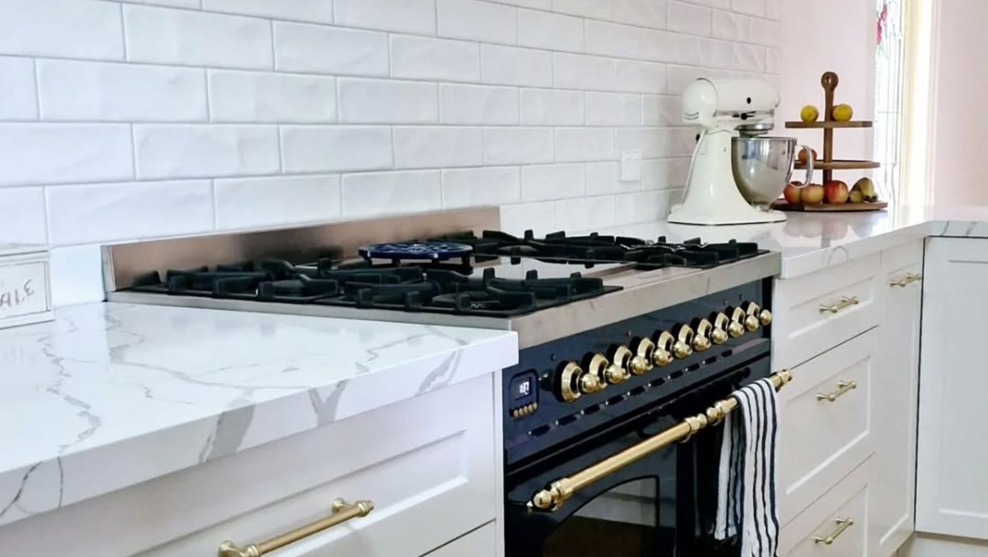 Classic Hampton White Kitchen with Brass KTCO Handles banner