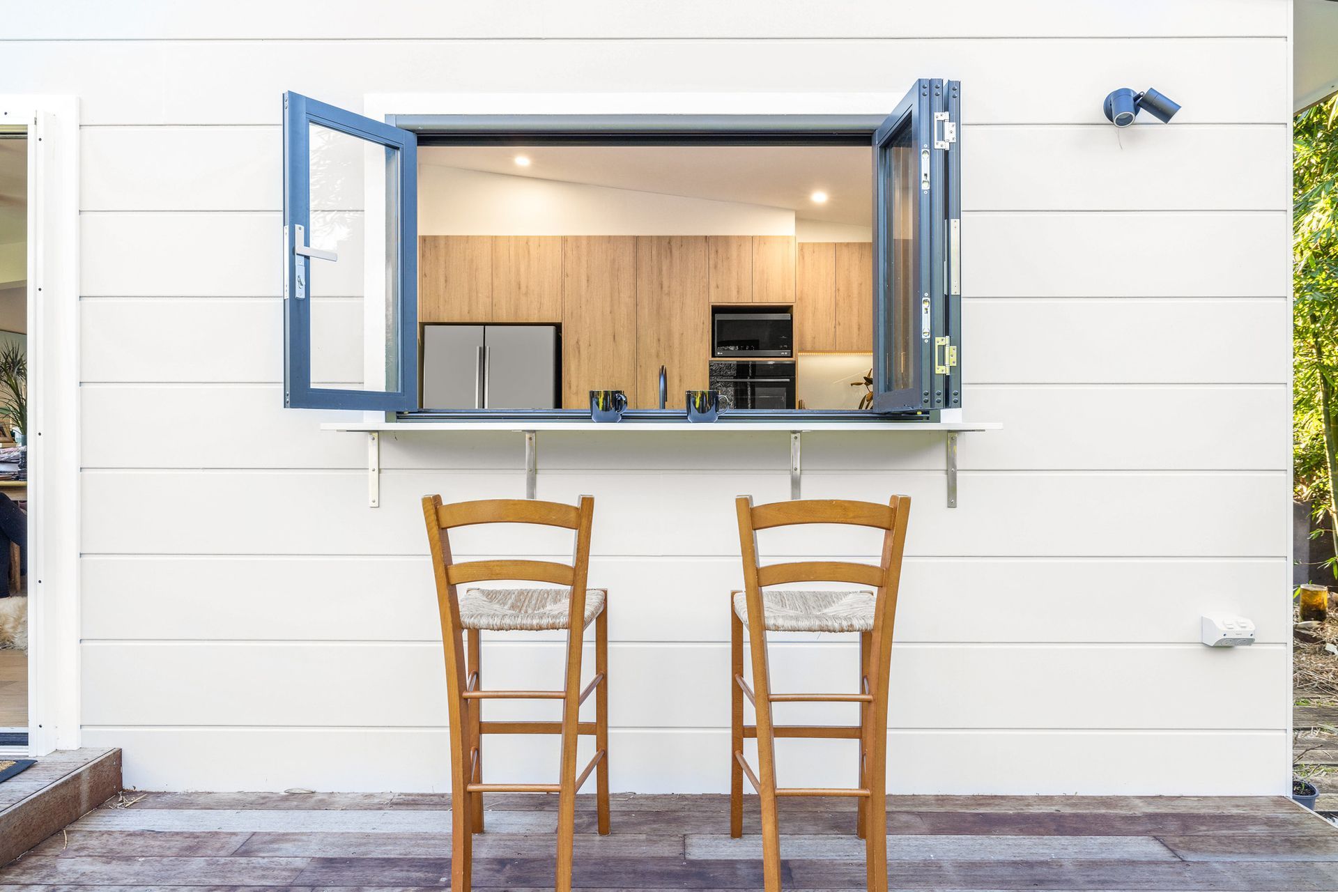 Outdoor Kitchen extension constructed by Blue Line Building.