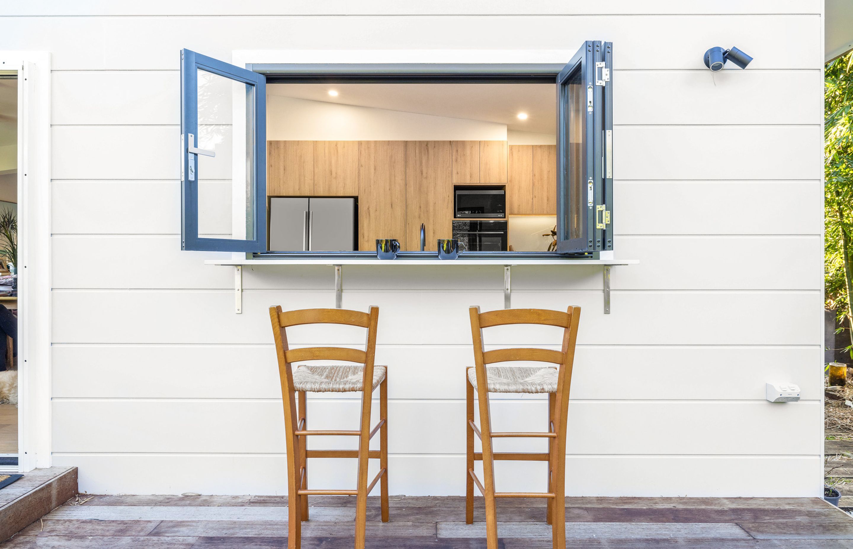 Outdoor Kitchen extension constructed by Blue Line Building.