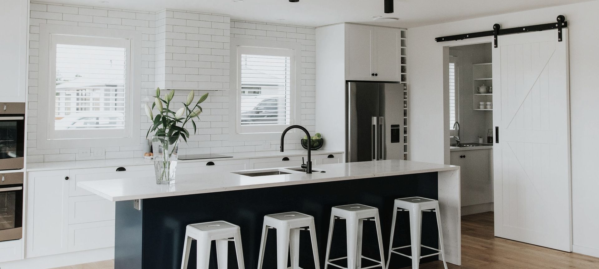 Sleek White Kitchen banner