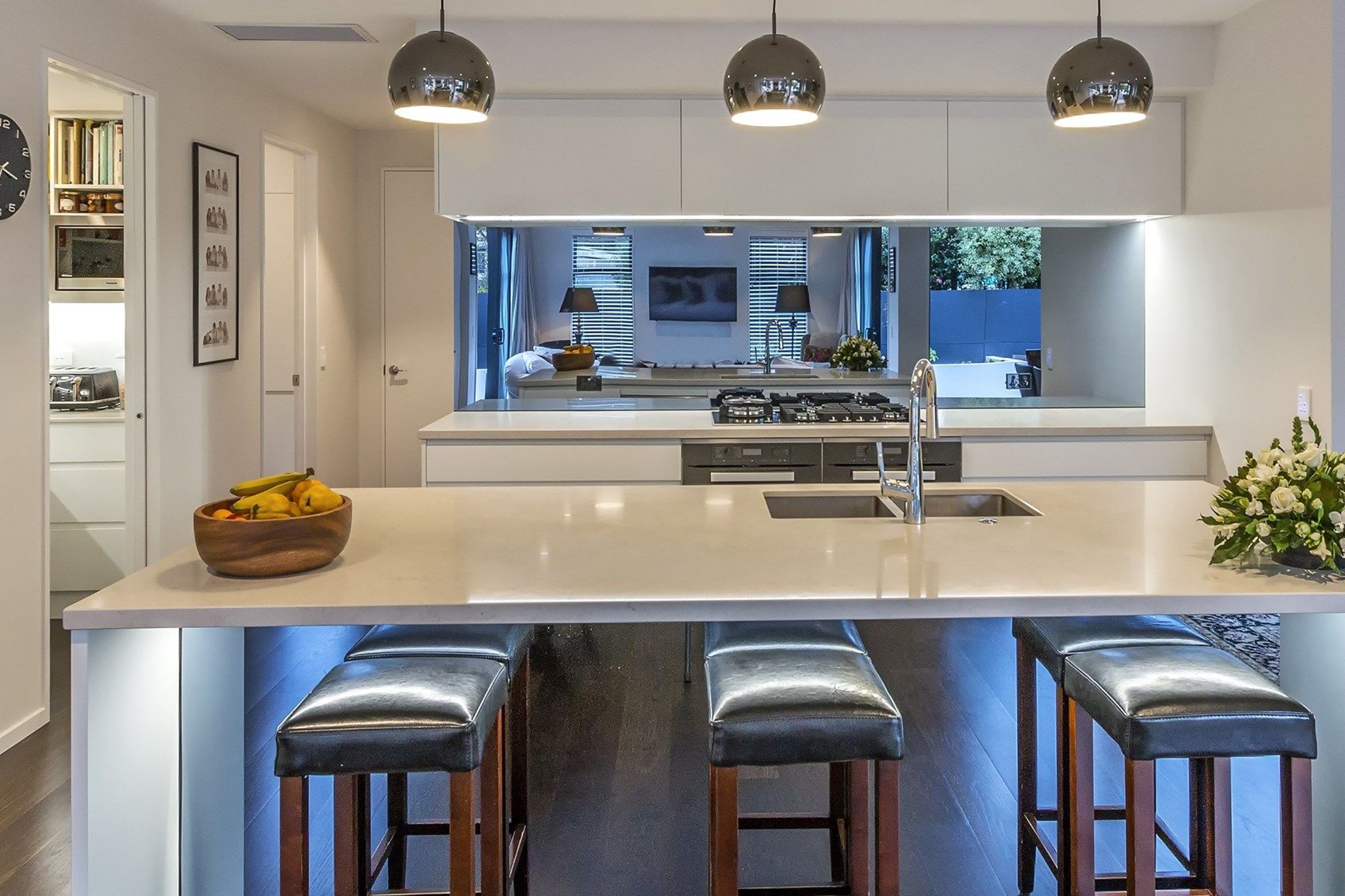 Dezignatek 40 degree edge in Ultralglaze Alabaster. Jayden Allworthy, Bates Joinery