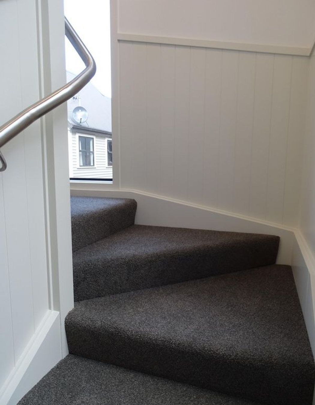 The stairwell curving