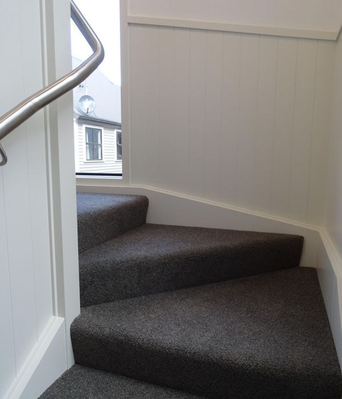 The stairwell curving