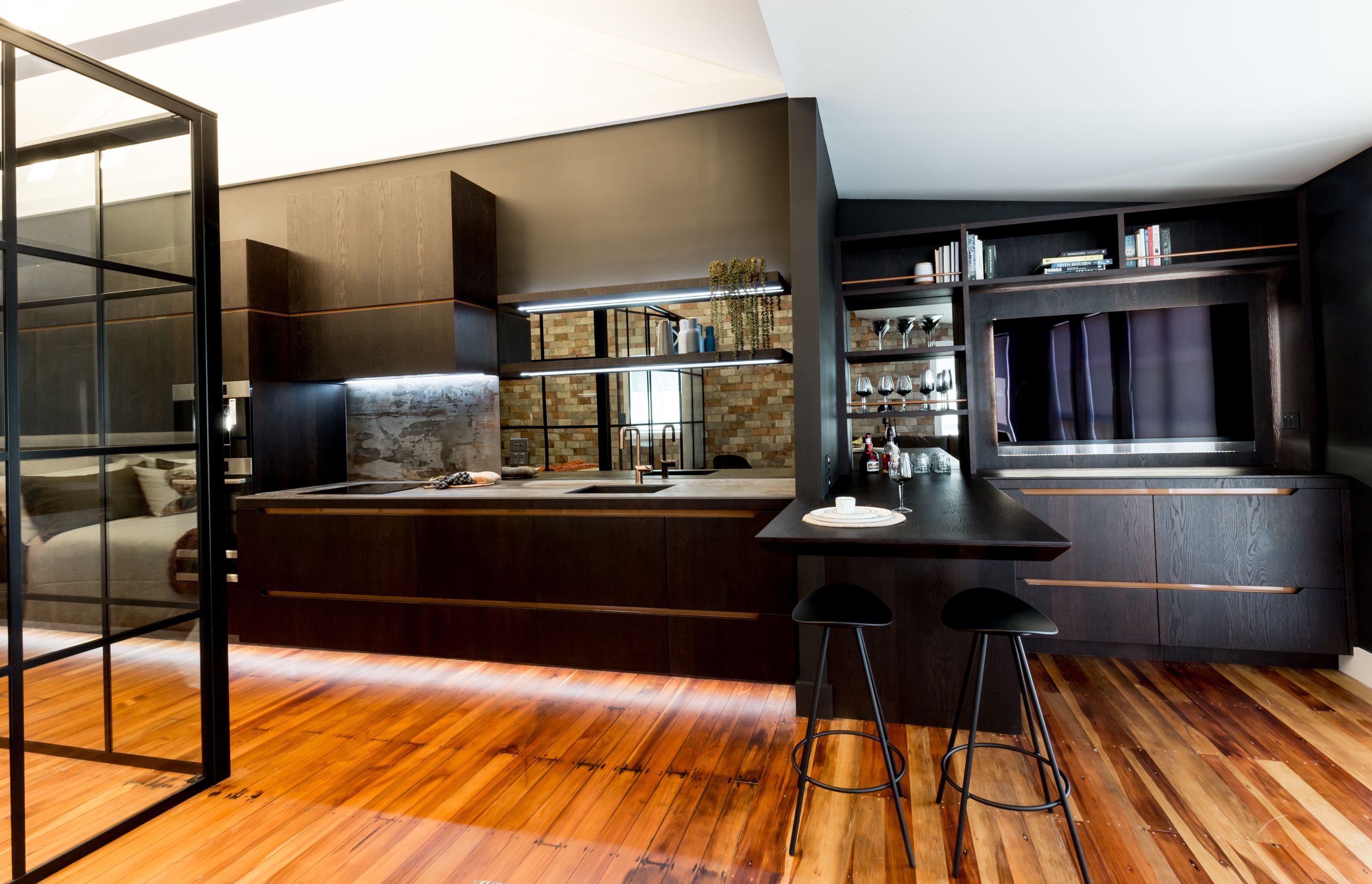 “New York” inspired kitchen showing symbiosis between functionality and design