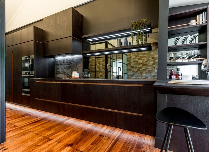 “New York” inspired kitchen showing symbiosis between functionality and design