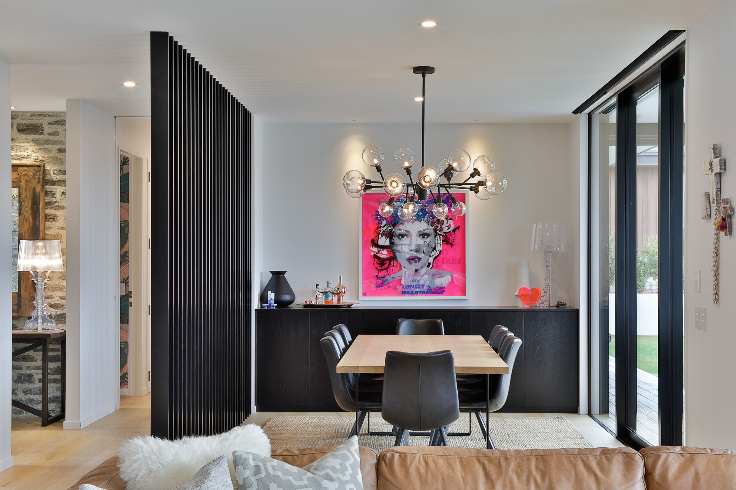 Dining space.  Artist: Joel Hart. Interior Design- Kelly @ Archi Build Ltd.