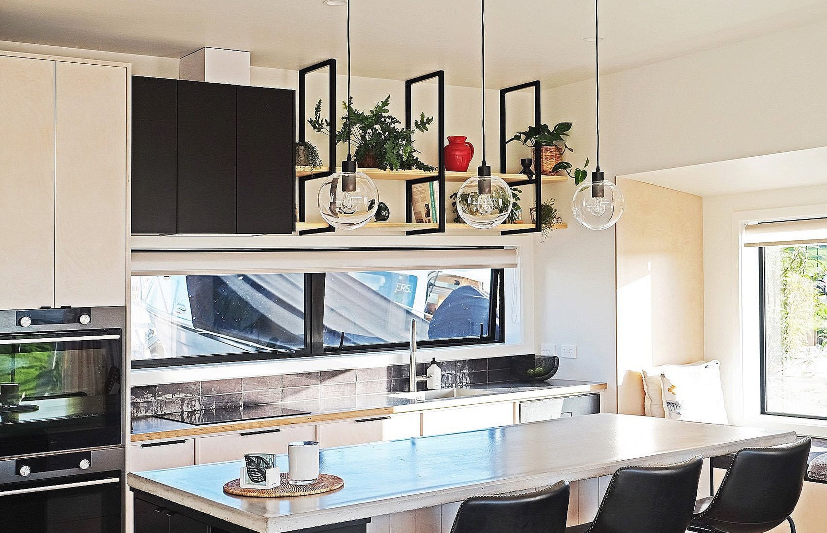 A Modern Kitchen in White and Black