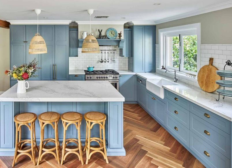 Classic Ice Blue Shaker Kitchen – Riverview