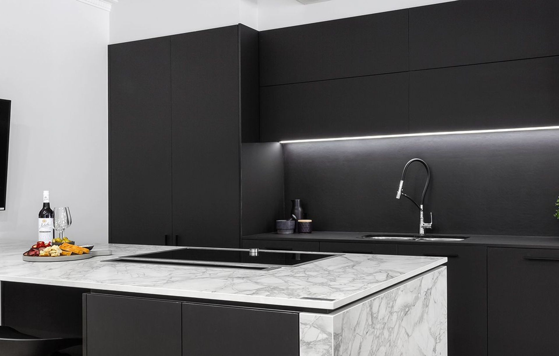 Matte Black Kitchen Design, Willoughby