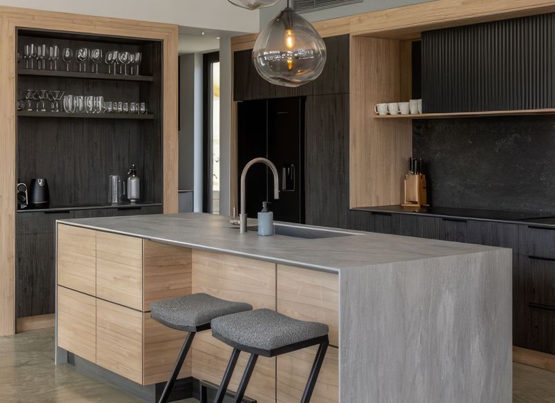 Gris Stone and Burnished Metal