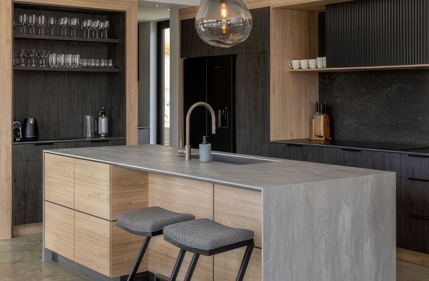 Gris Stone and Burnished Metal