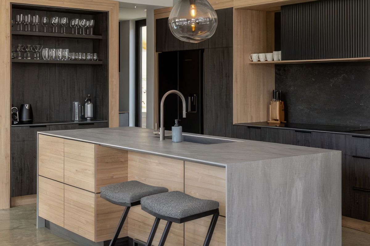 Gris Stone and Burnished Metal