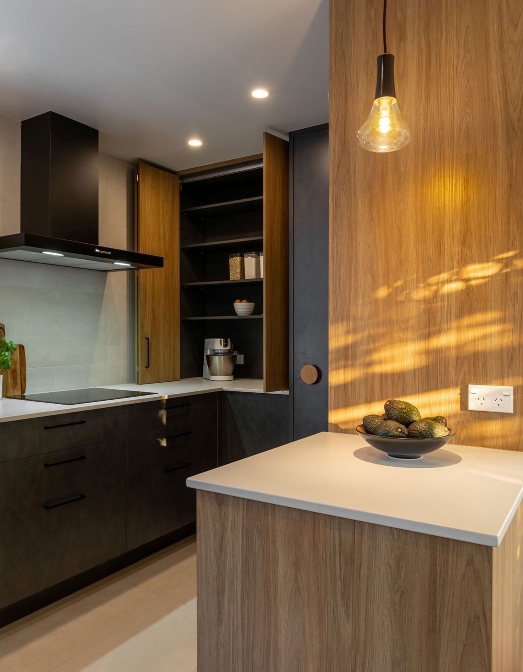 Prime Melamine in Honed Slate and Prime Melamine in Baroque, Designed by Toni Roberts of Kitchen Architecture