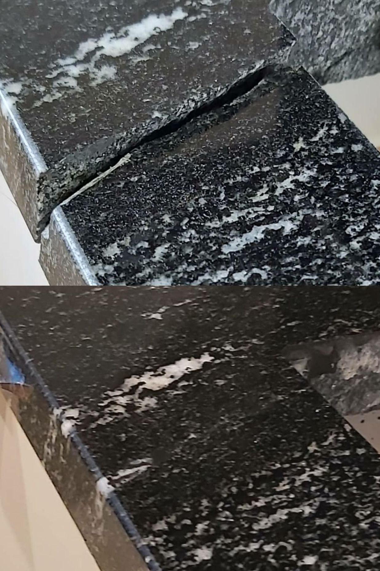 Granite hob rail crack repair