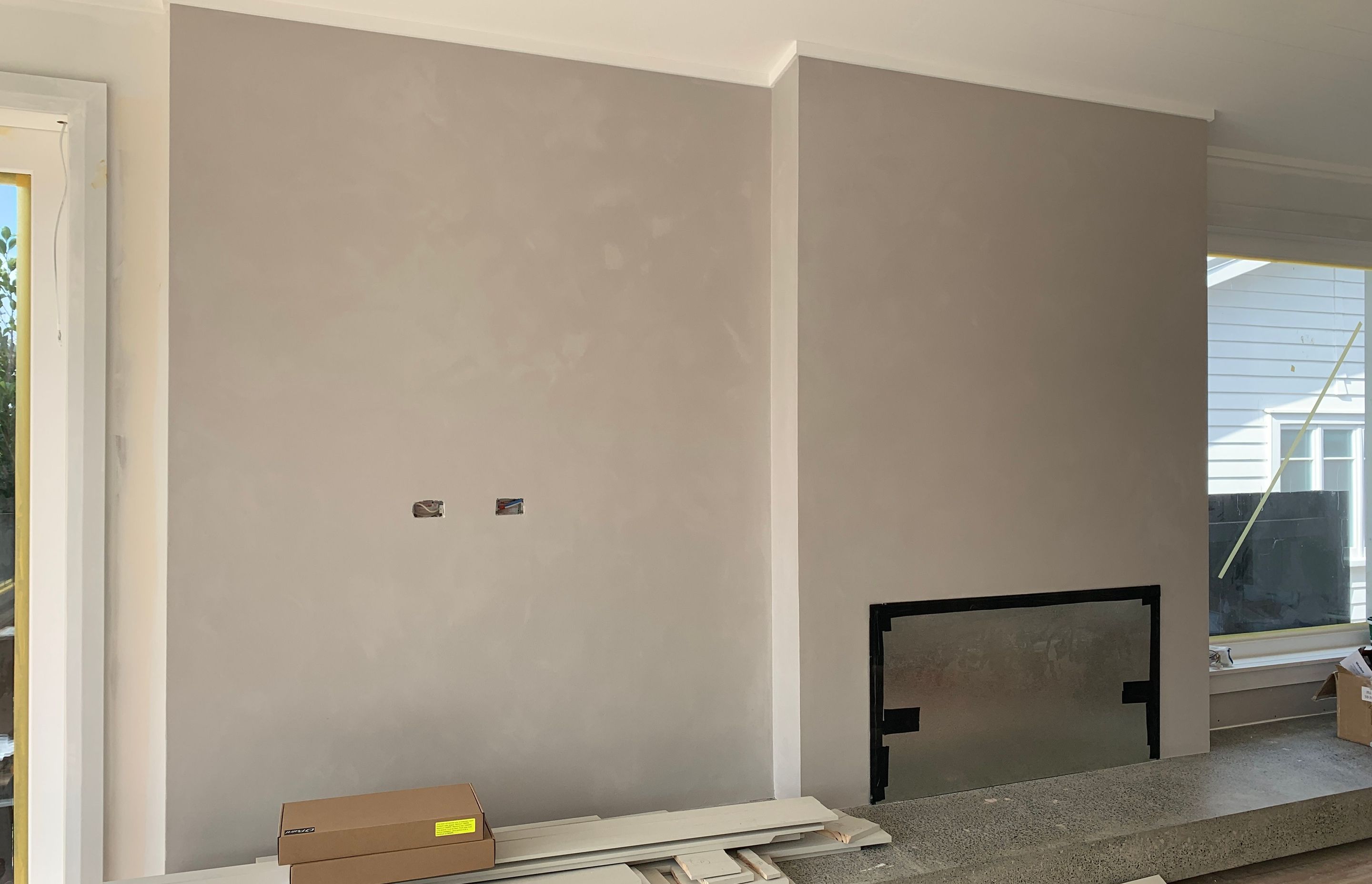 Fireplace &amp; Splashback - Venetian plaster