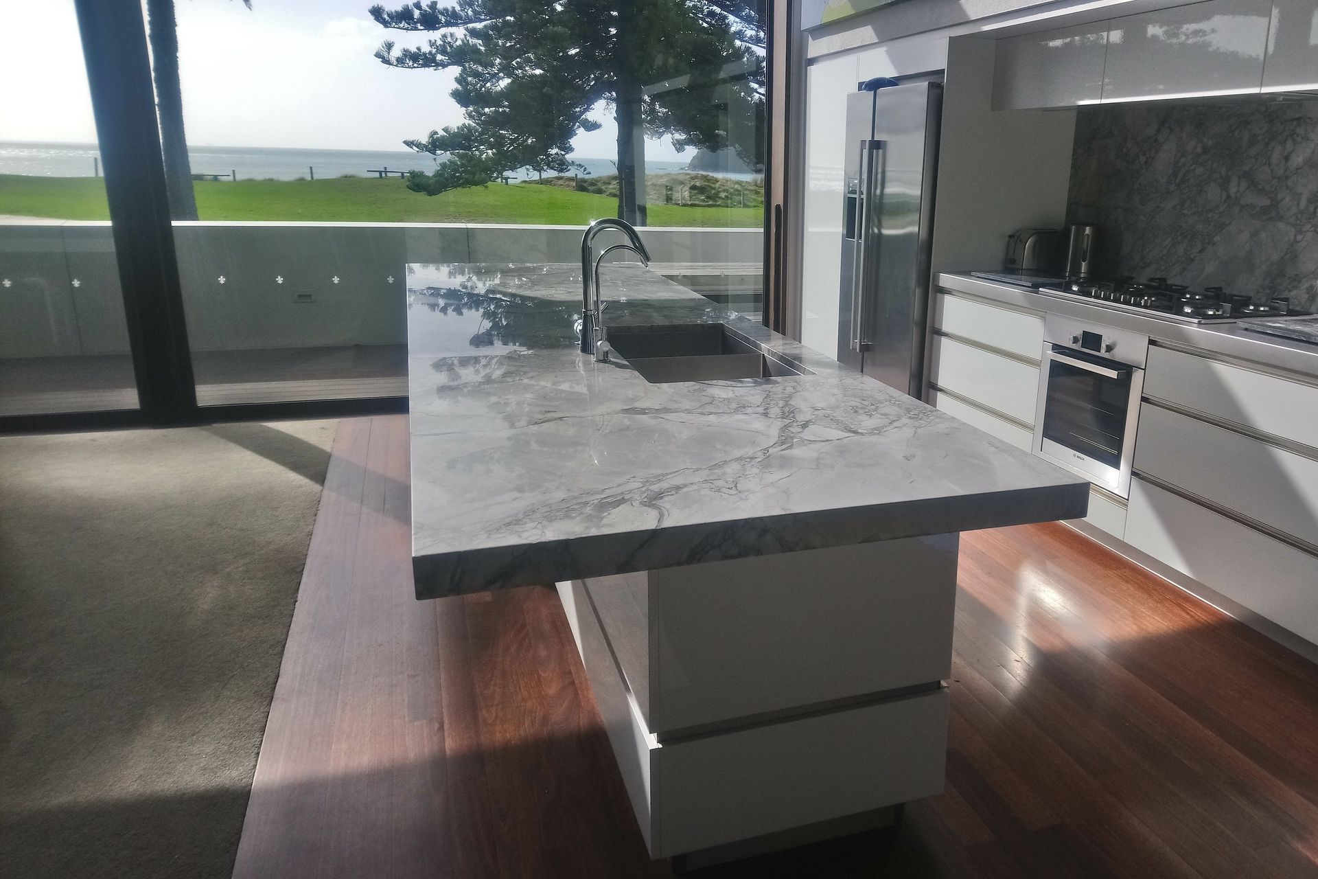 Super White Granite benchtop restoration
