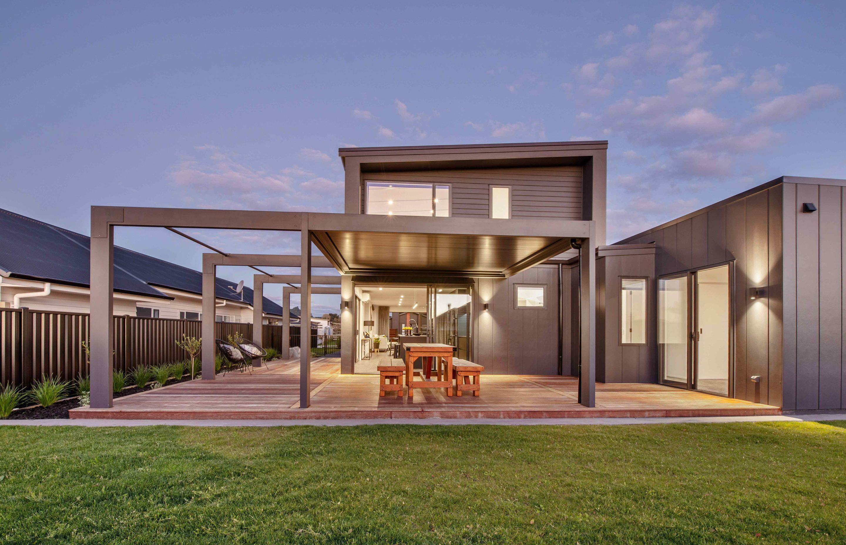 All of the main rooms on the lower level, including the guest bedroom, have direct access to the outdoor living area, providing a high level of indoor-outdoor flow and establishing the home as a true entertainer's haven.