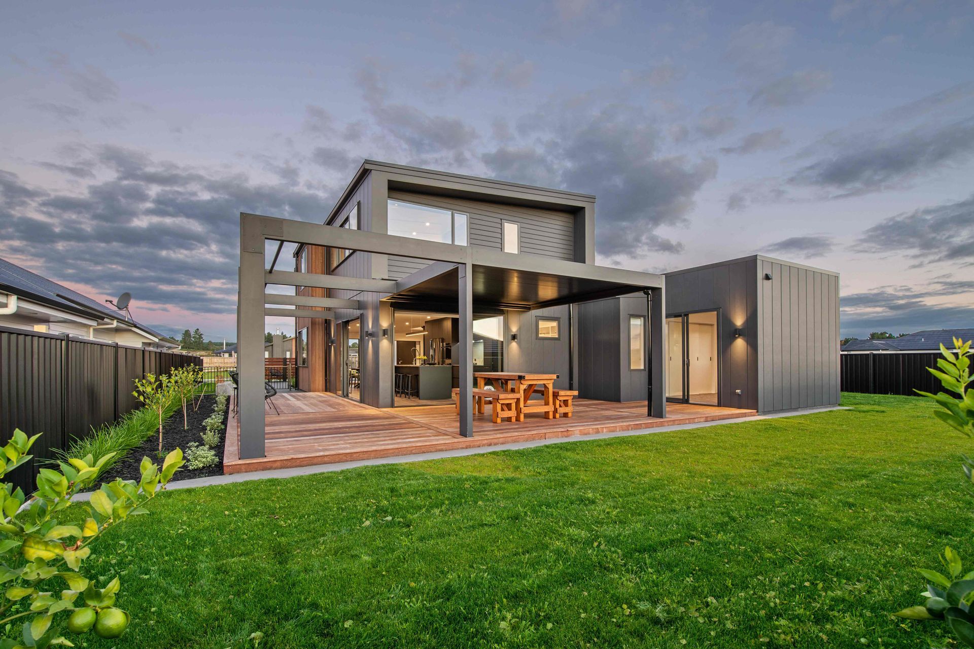 The level rear yard means the kids have somewhere to run around and the fencing makes it ideal for pets.