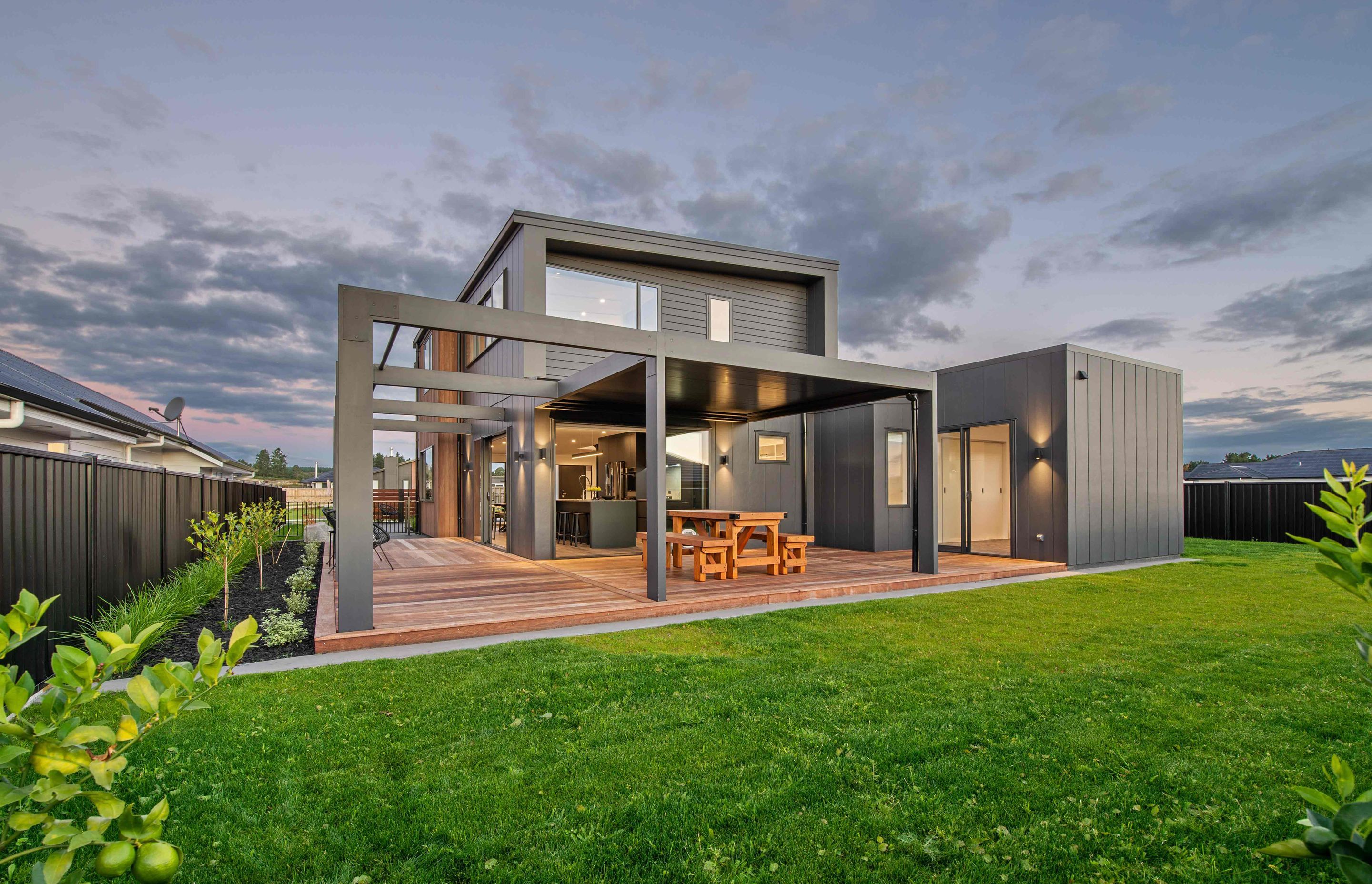 The level rear yard means the kids have somewhere to run around and the fencing makes it ideal for pets.