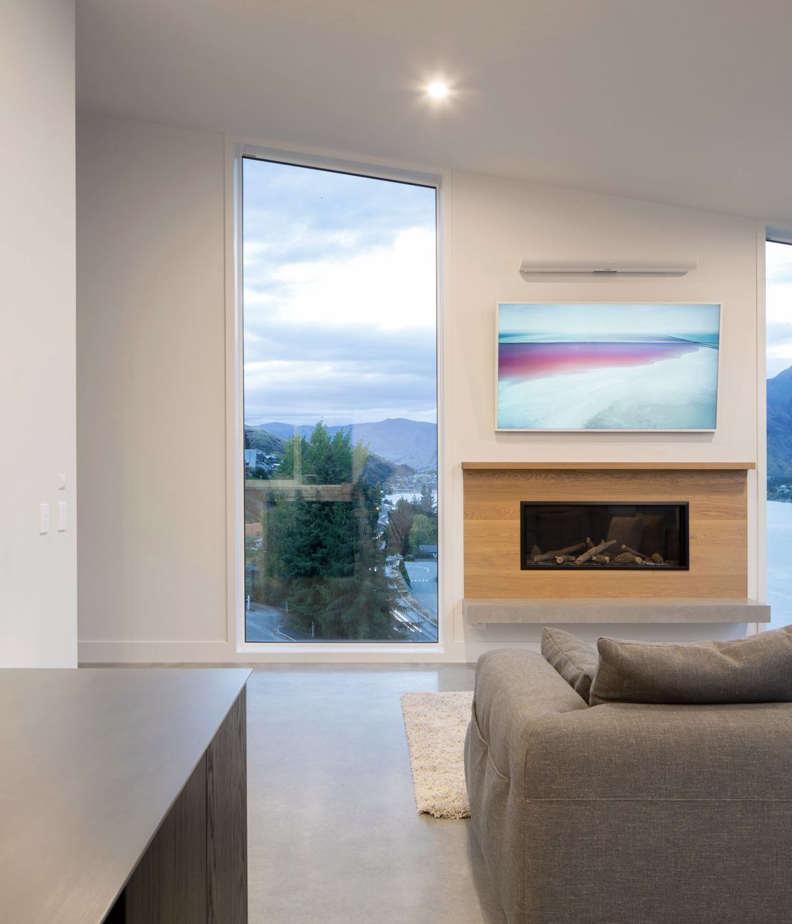 The villas have polished concrete floors throughout the living space
