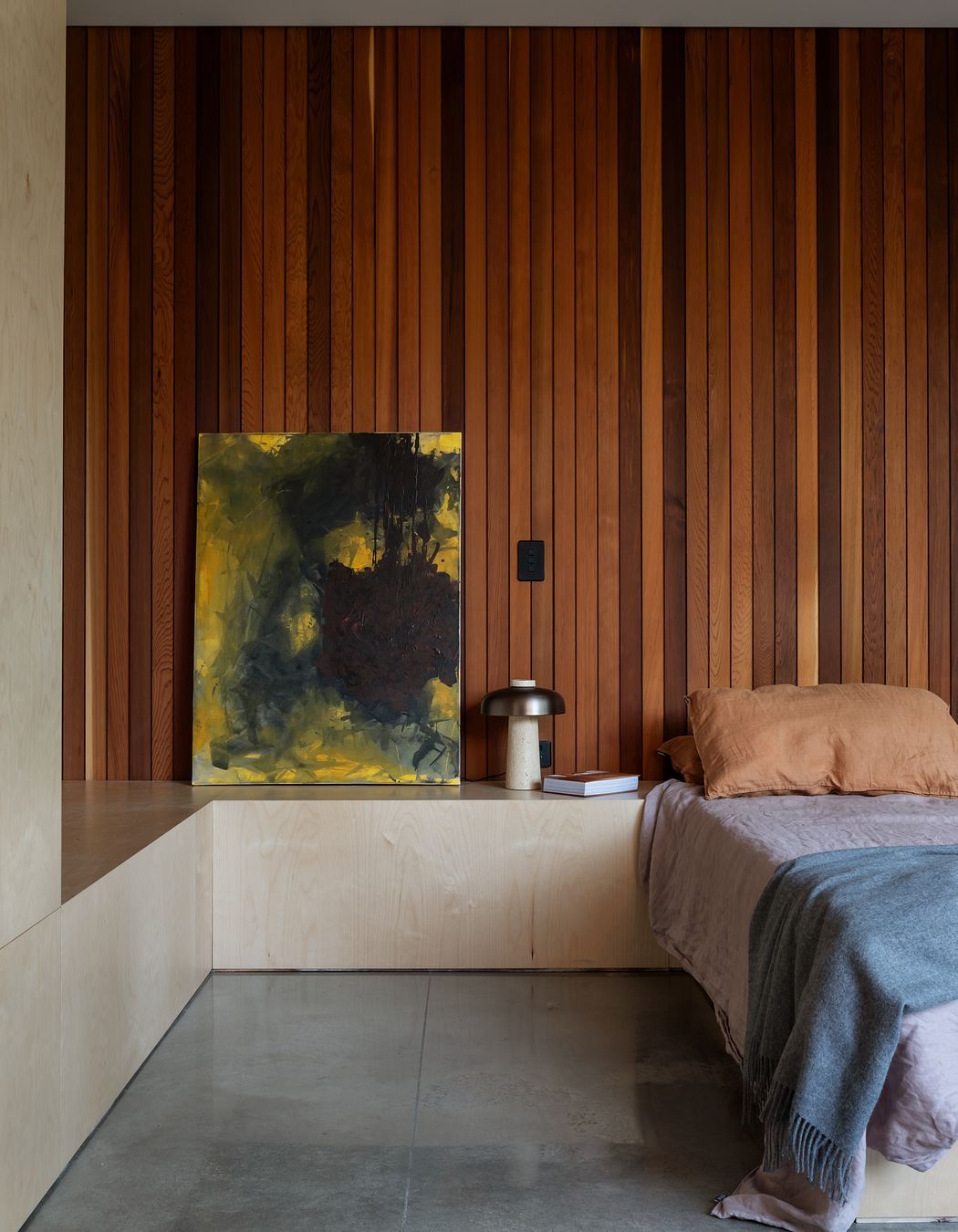 Bedroom Wall Cedar Detailing