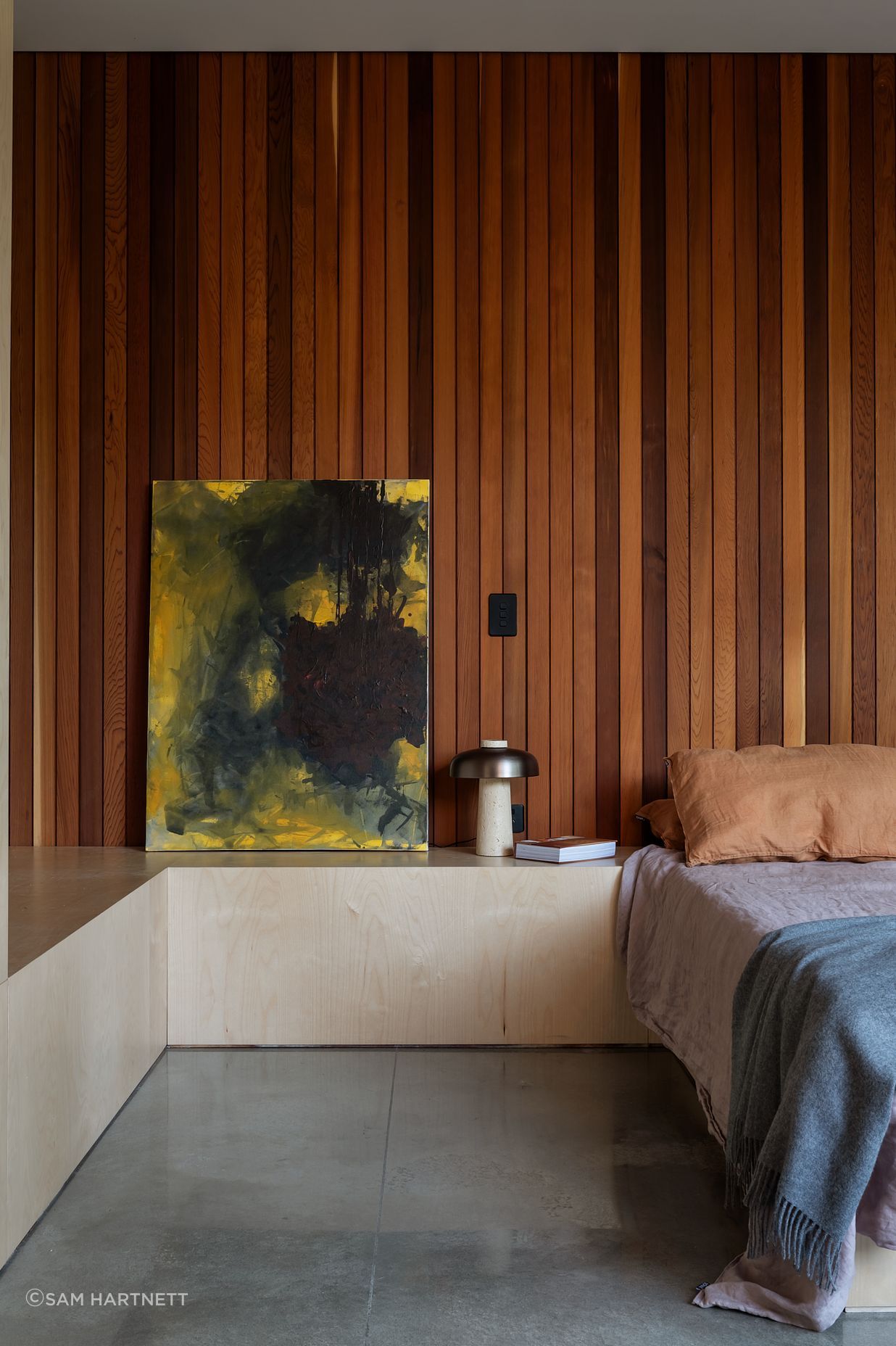 Bedroom Wall Cedar Detailing