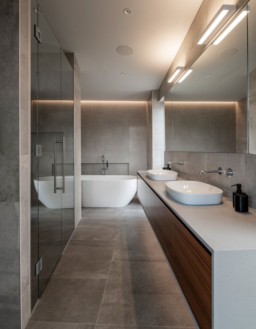 Heated floors features throughout the living space, not only in the bathrooms.