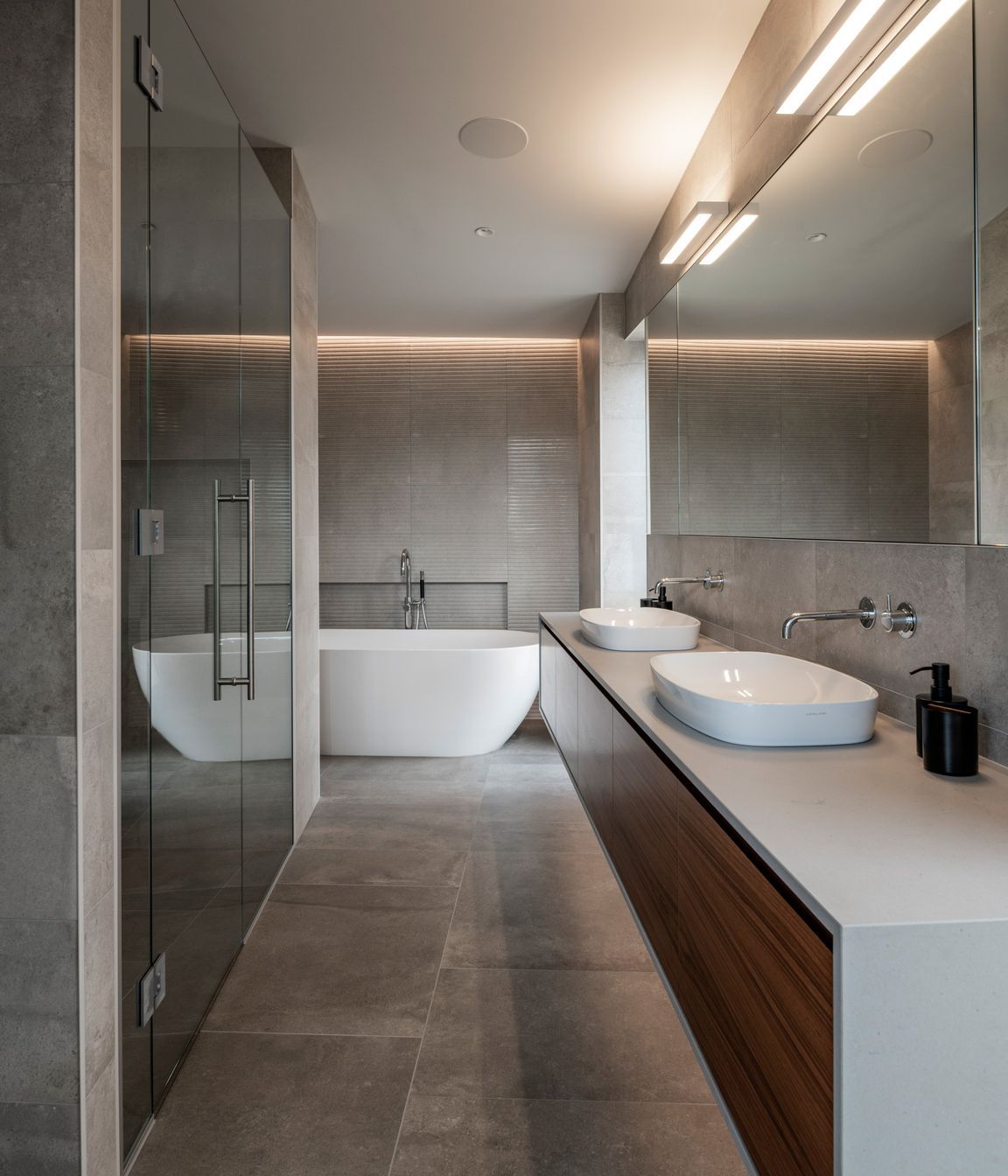 Heated floors features throughout the living space, not only in the bathrooms.