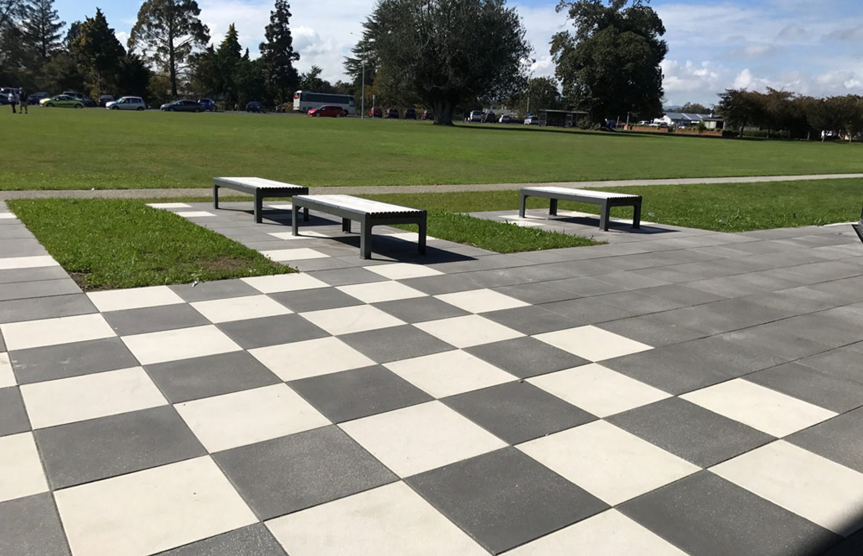 Te Awamutu Library utilises White Terrazzo pavers