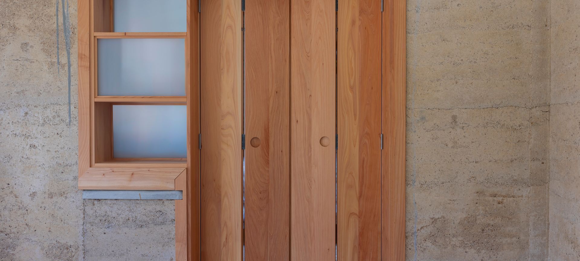 Bi-fold doors with book shelf banner