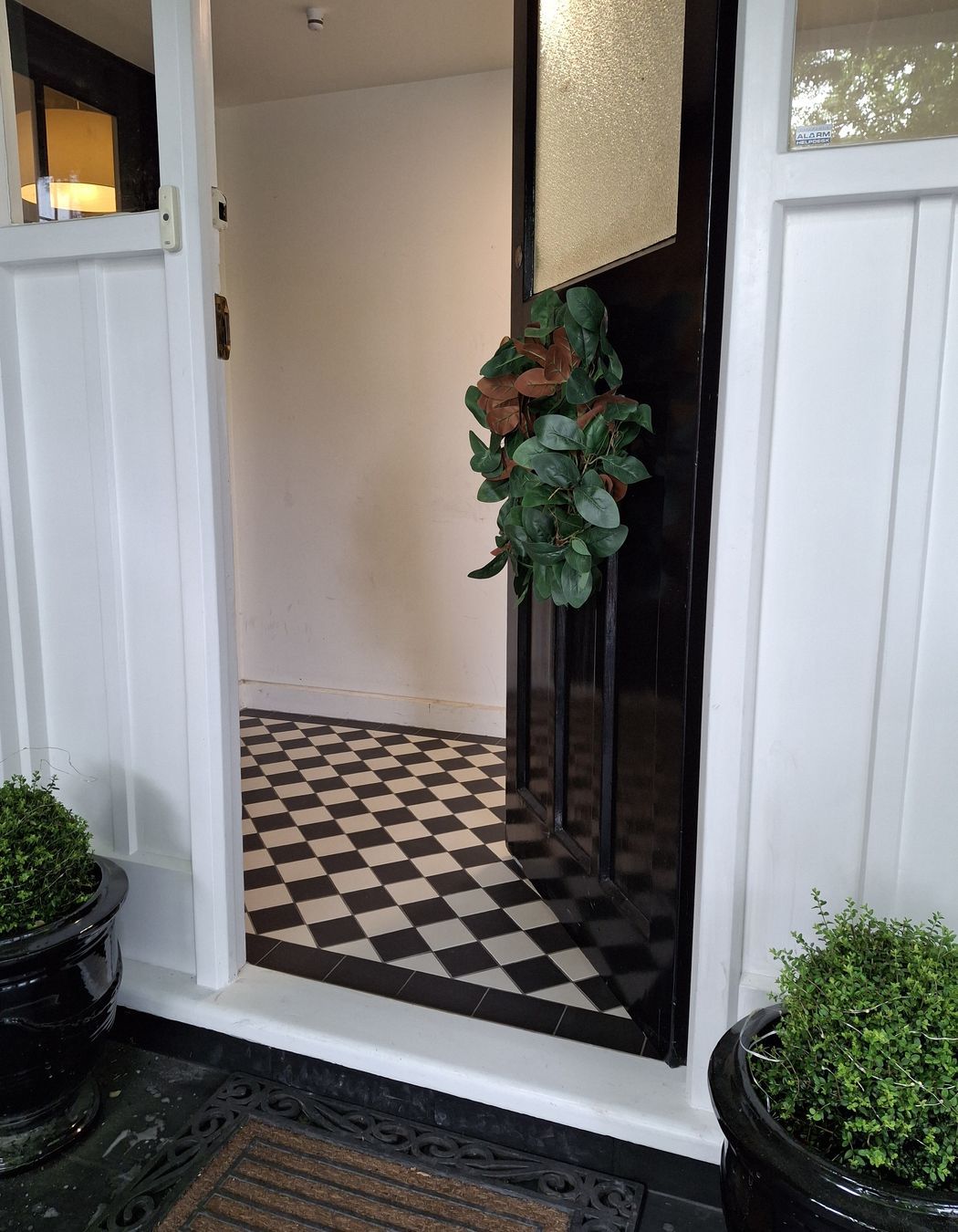 Winckelmans Tiles set on angle giving a classic look to this entrance porch