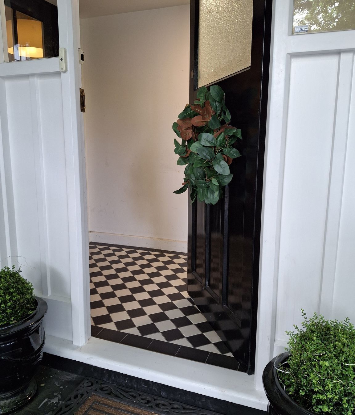 Winckelmans Tiles set on angle giving a classic look to this entrance porch