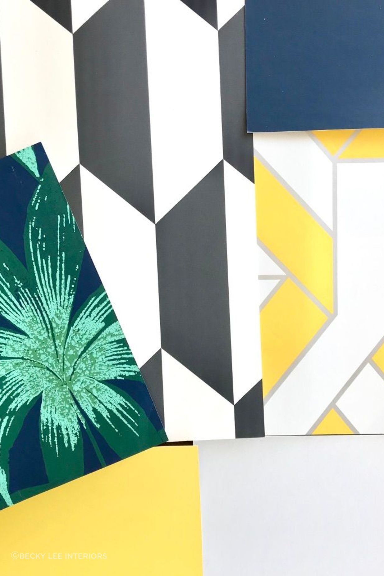 Vibrant selection of wallpapers and paint colours combined in the St Albans new build.
