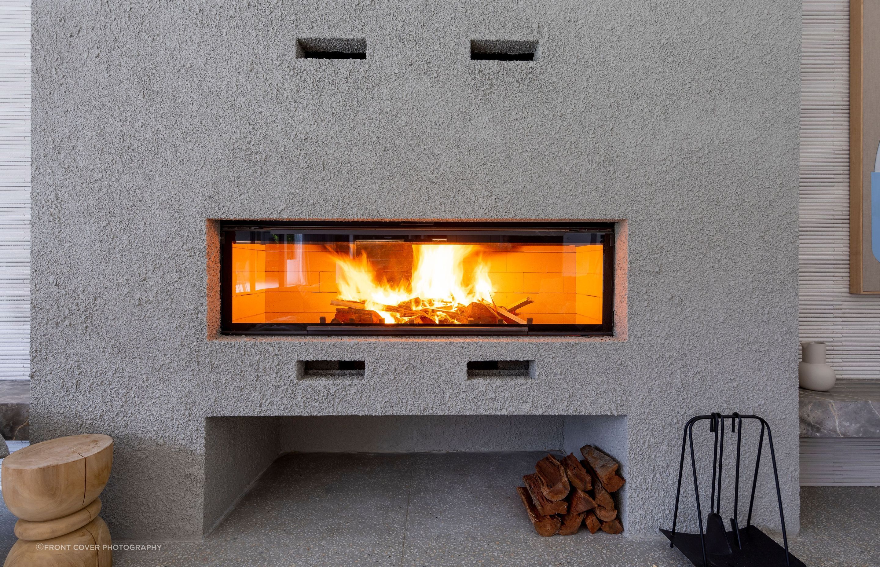 Up close and personal with the beautiful French wood fireplace