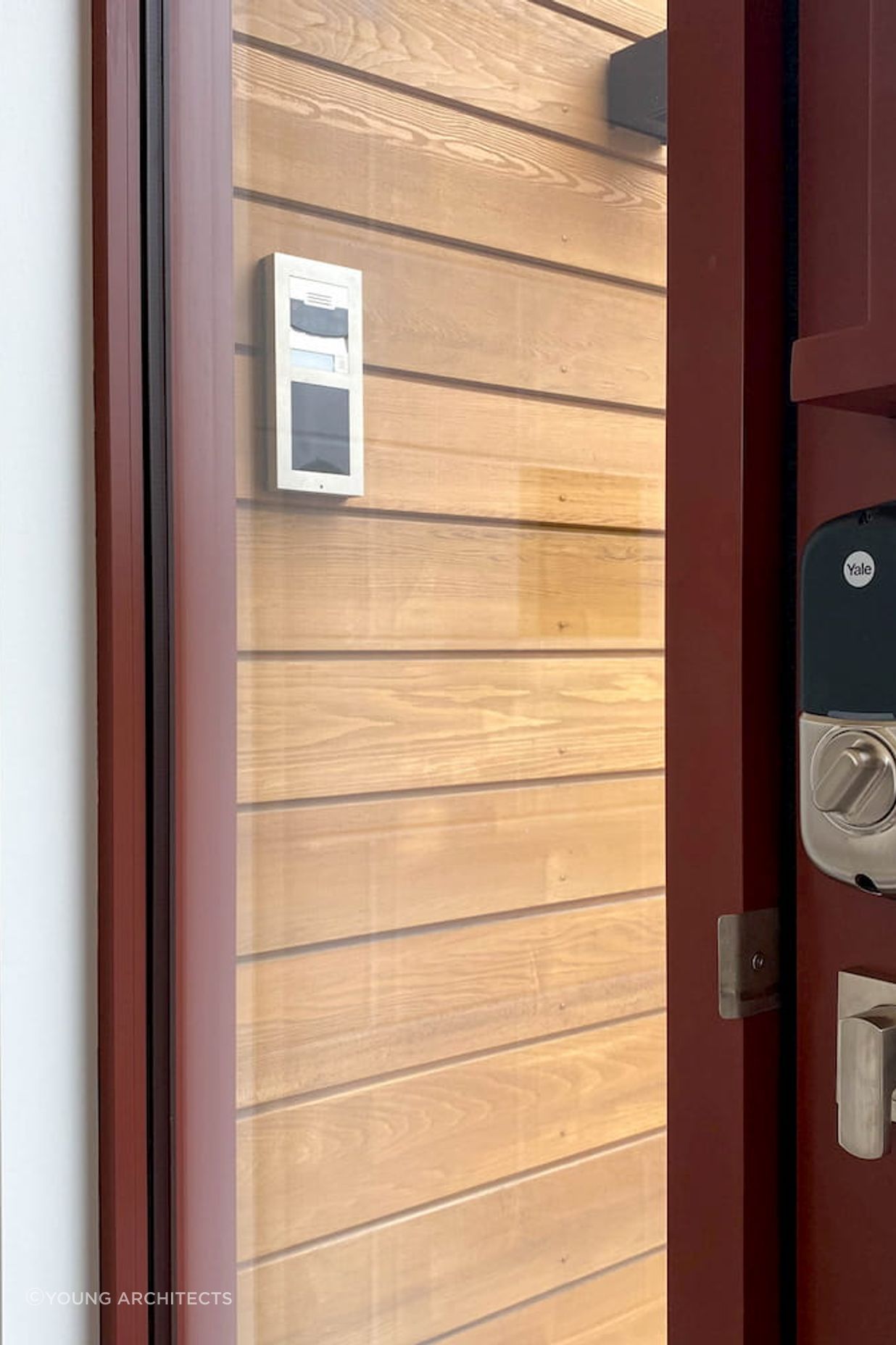 Keyless lock and intercom setting the tone of this home which embraced modern technology throughout.