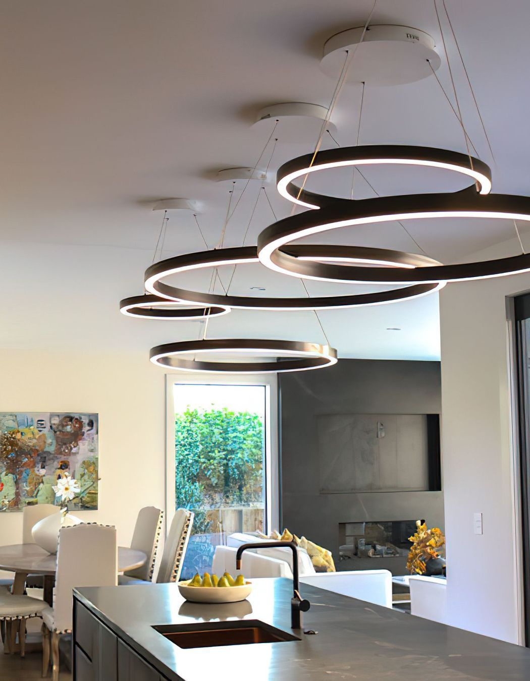 Halo LED Pendant Lights at Remuera Home