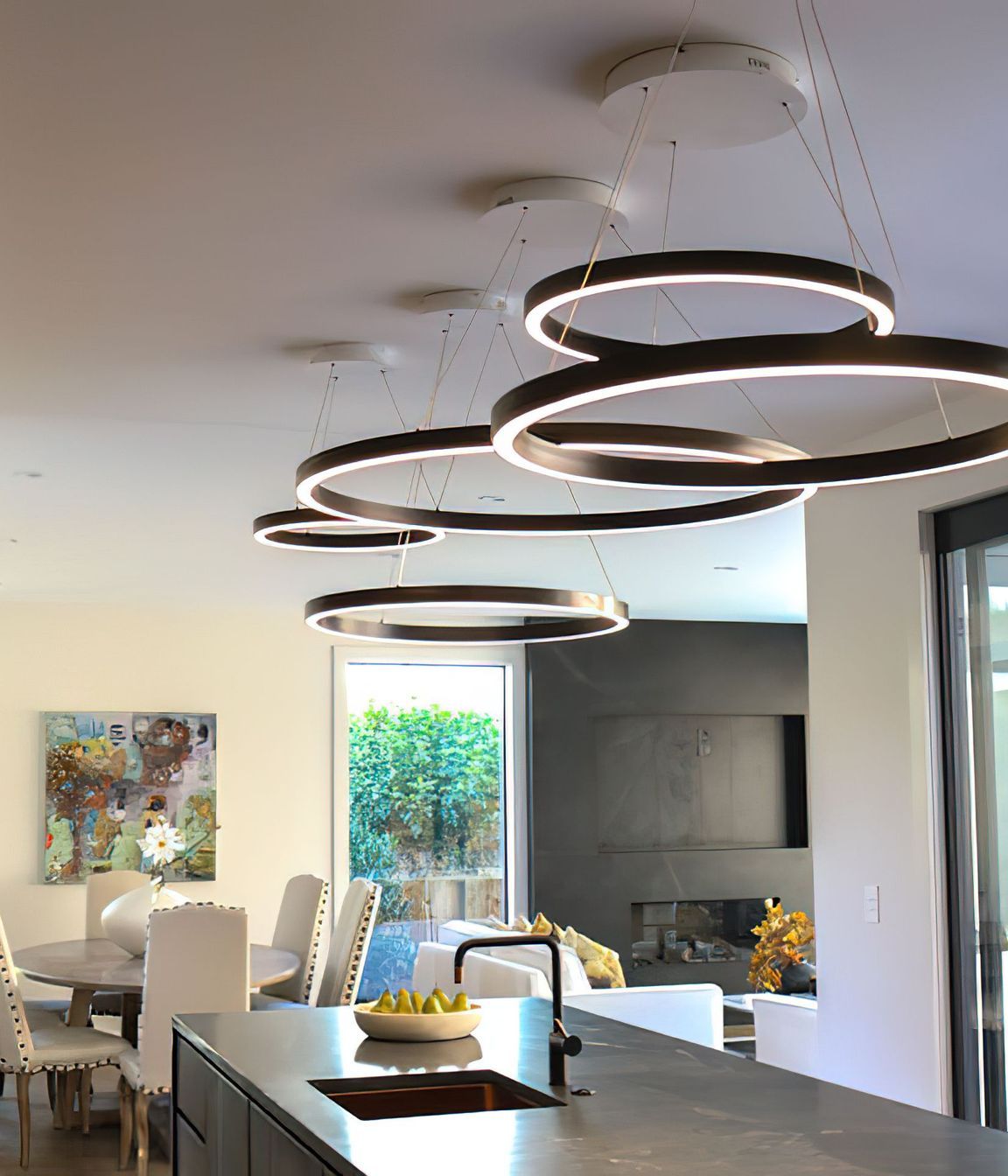 Halo LED Pendant Lights at Remuera Home