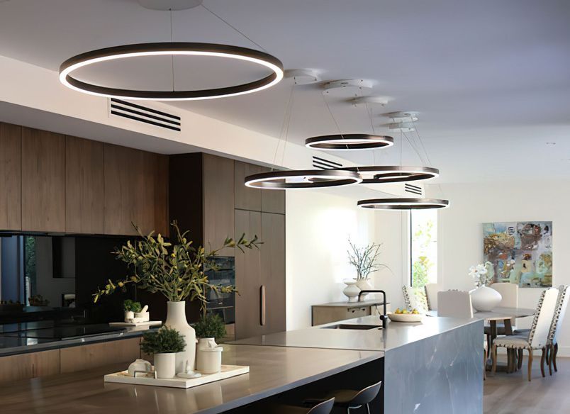 Halo LED Pendant Lights at Remuera Home