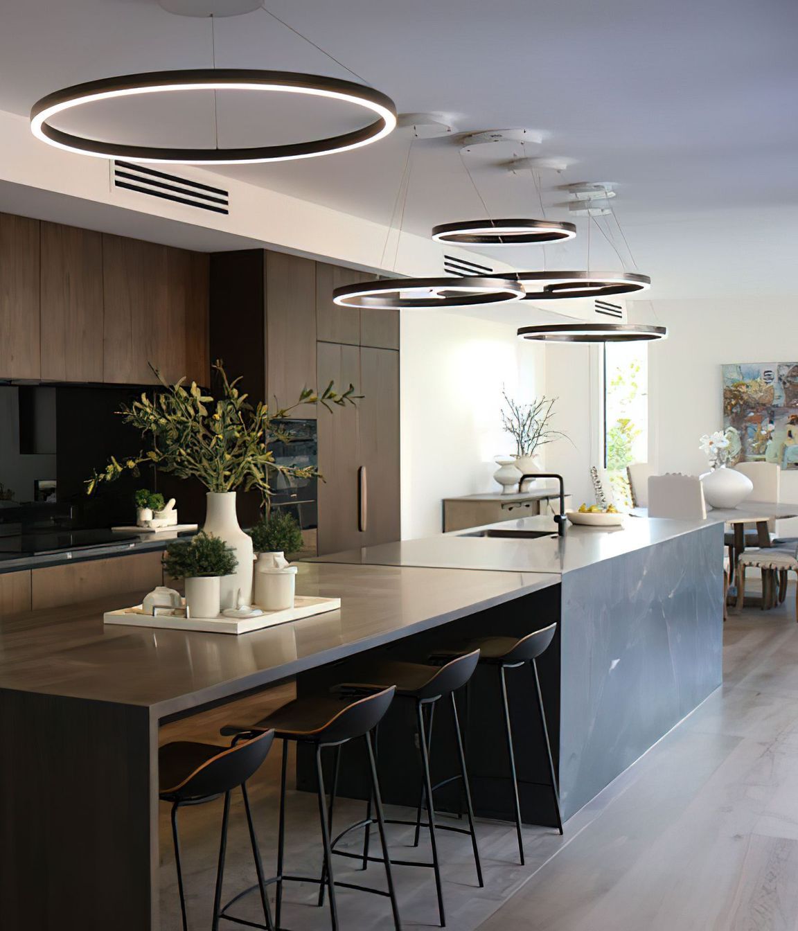 Halo LED Pendant Lights at Remuera Home