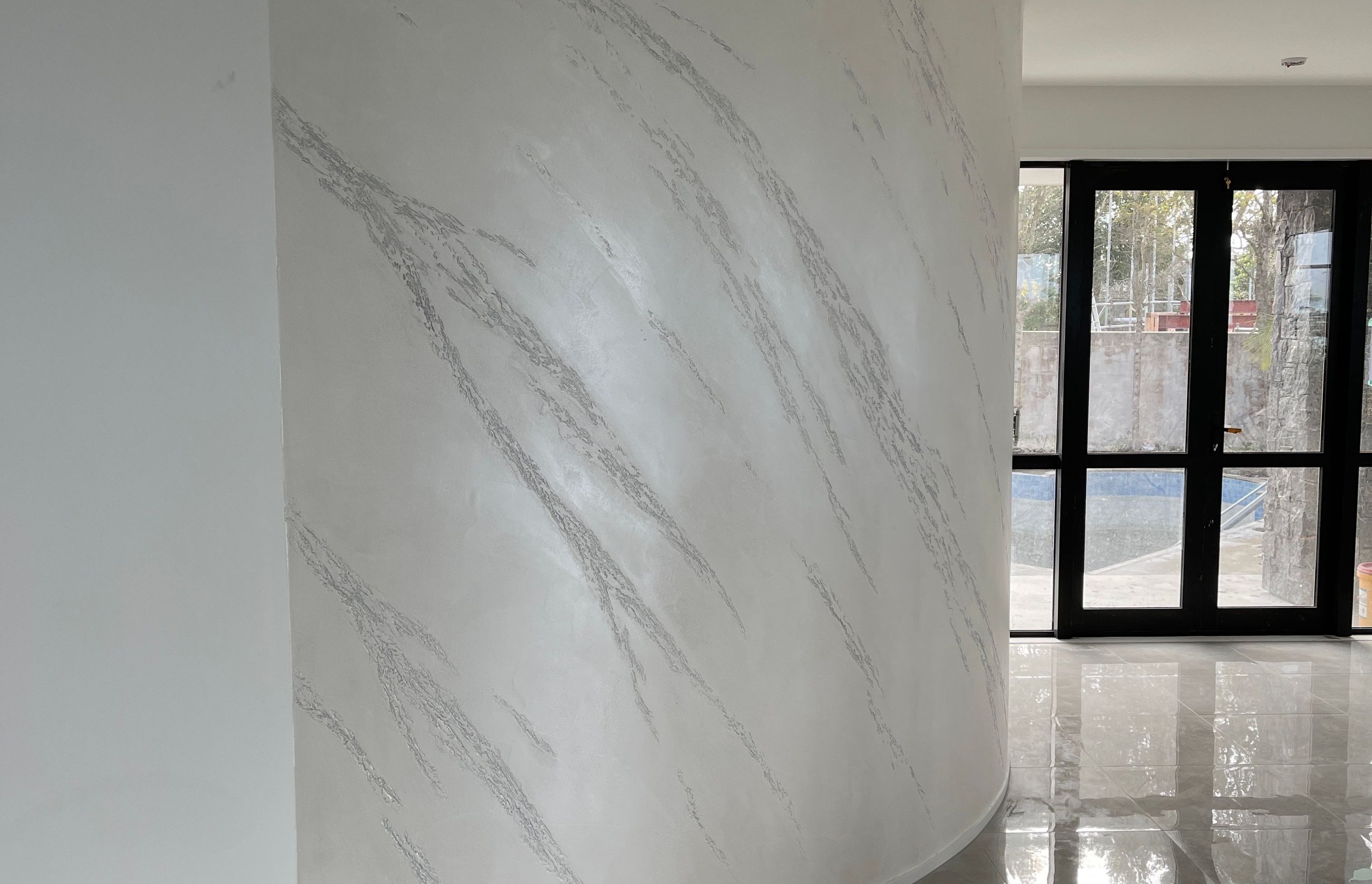 Curved Wall, Split Stone