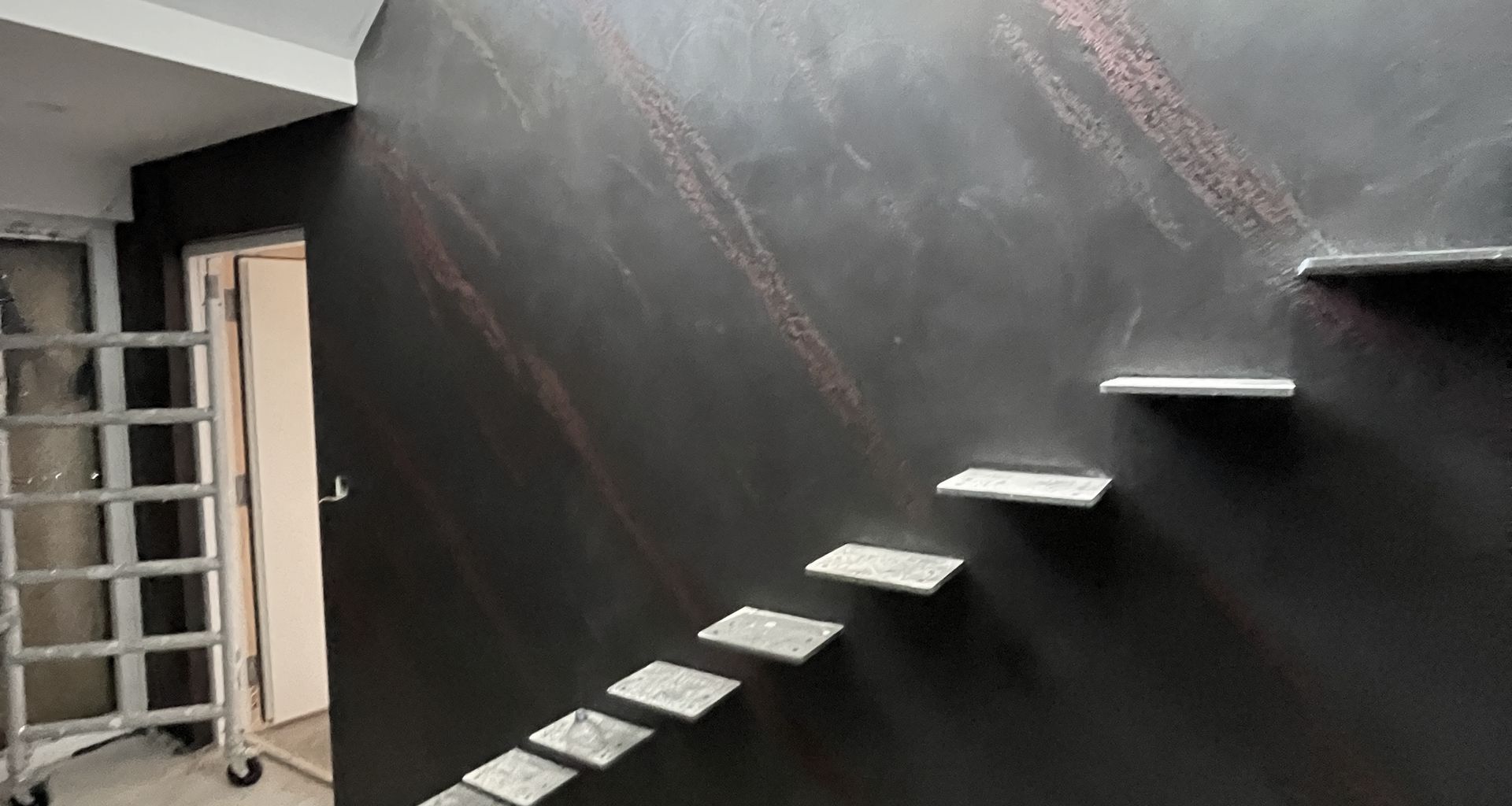 Resistone microcement stairway banner