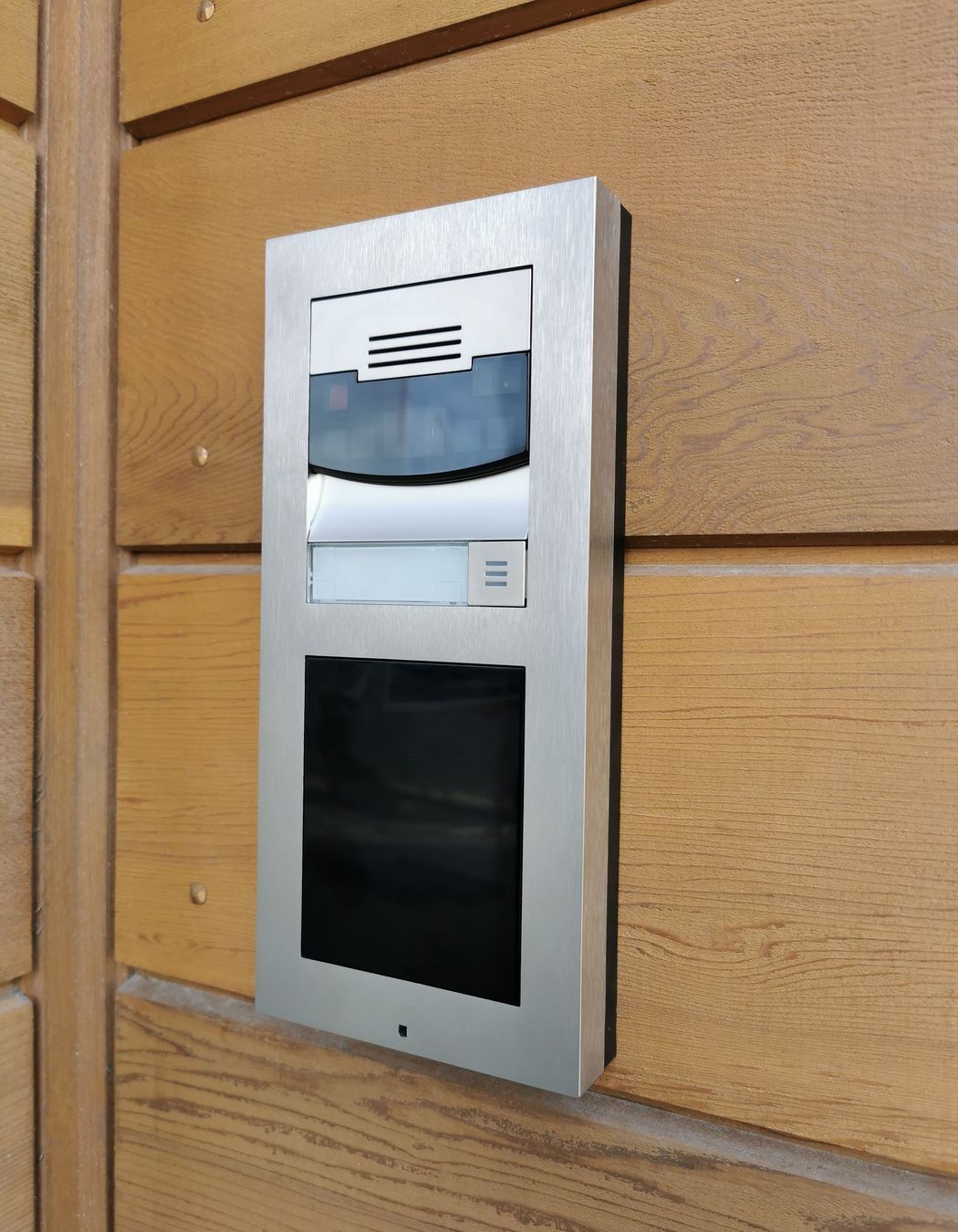 Additional layer of security with Intercom system capable of being synchronized with a mobile phone.