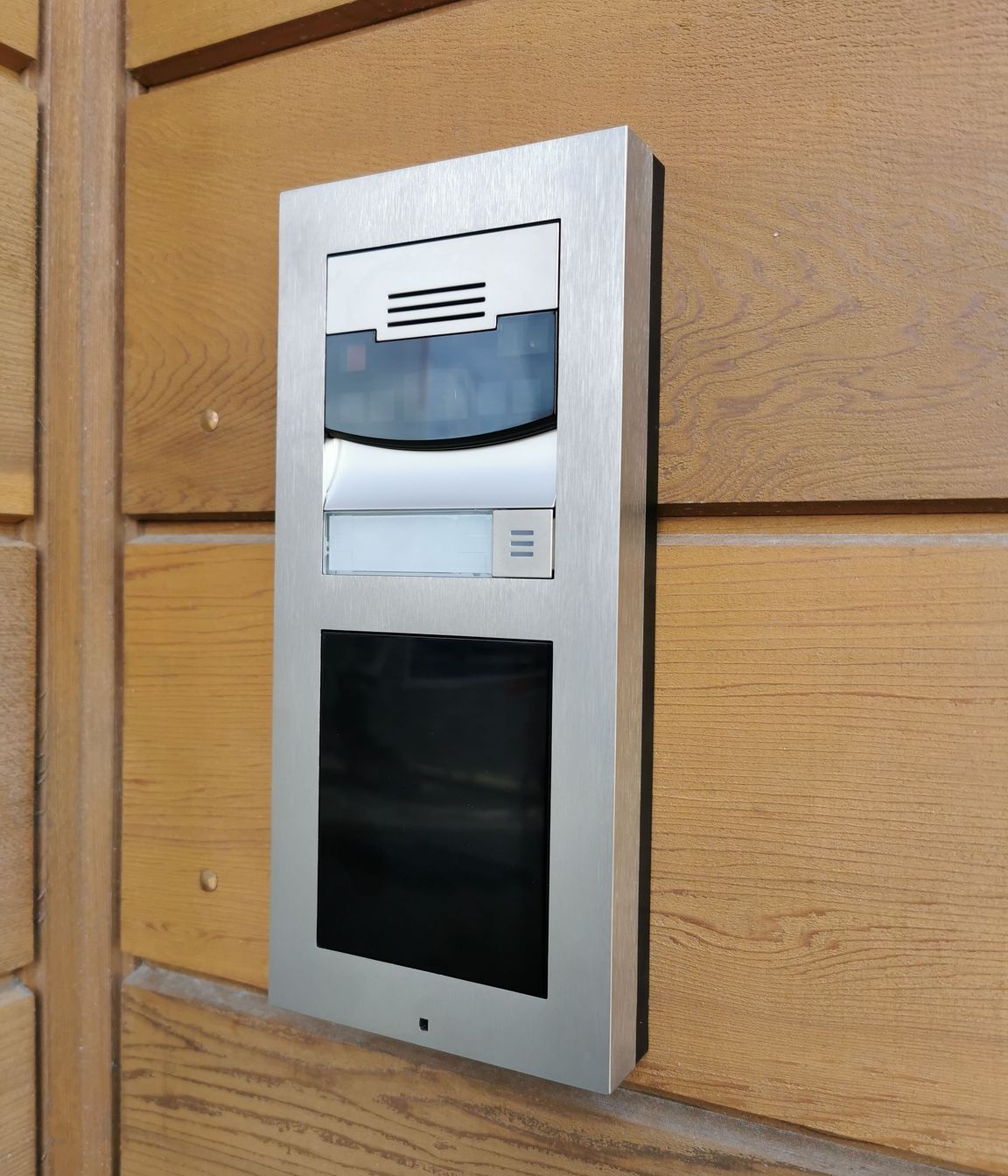 Additional layer of security with Intercom system capable of being synchronized with a mobile phone.