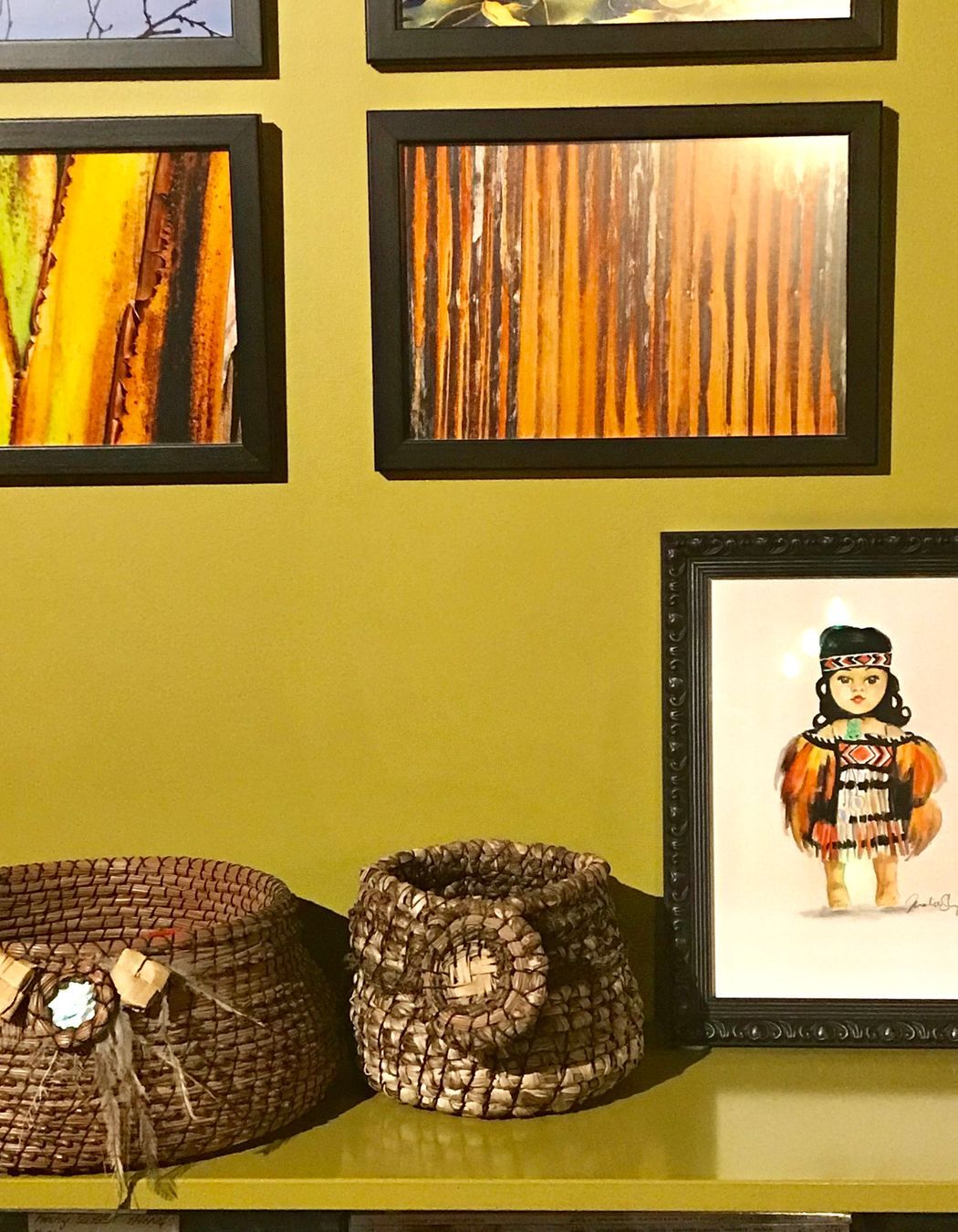 Beautiful autumnal toned vignette. Artwork by Melissa Sharplin.