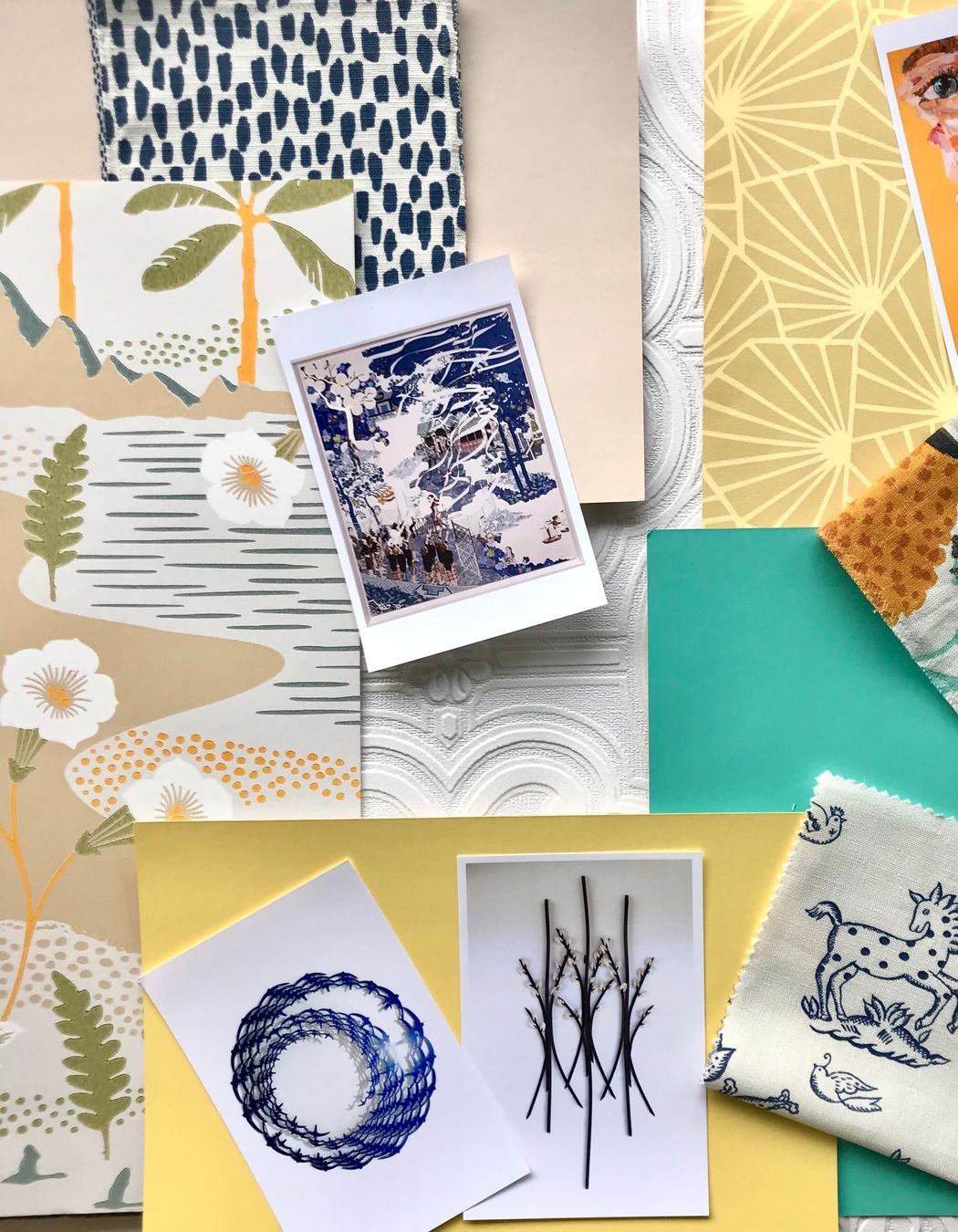 Flat-lay for the Linwood bungalow... working with an impressive collection of NZ art.