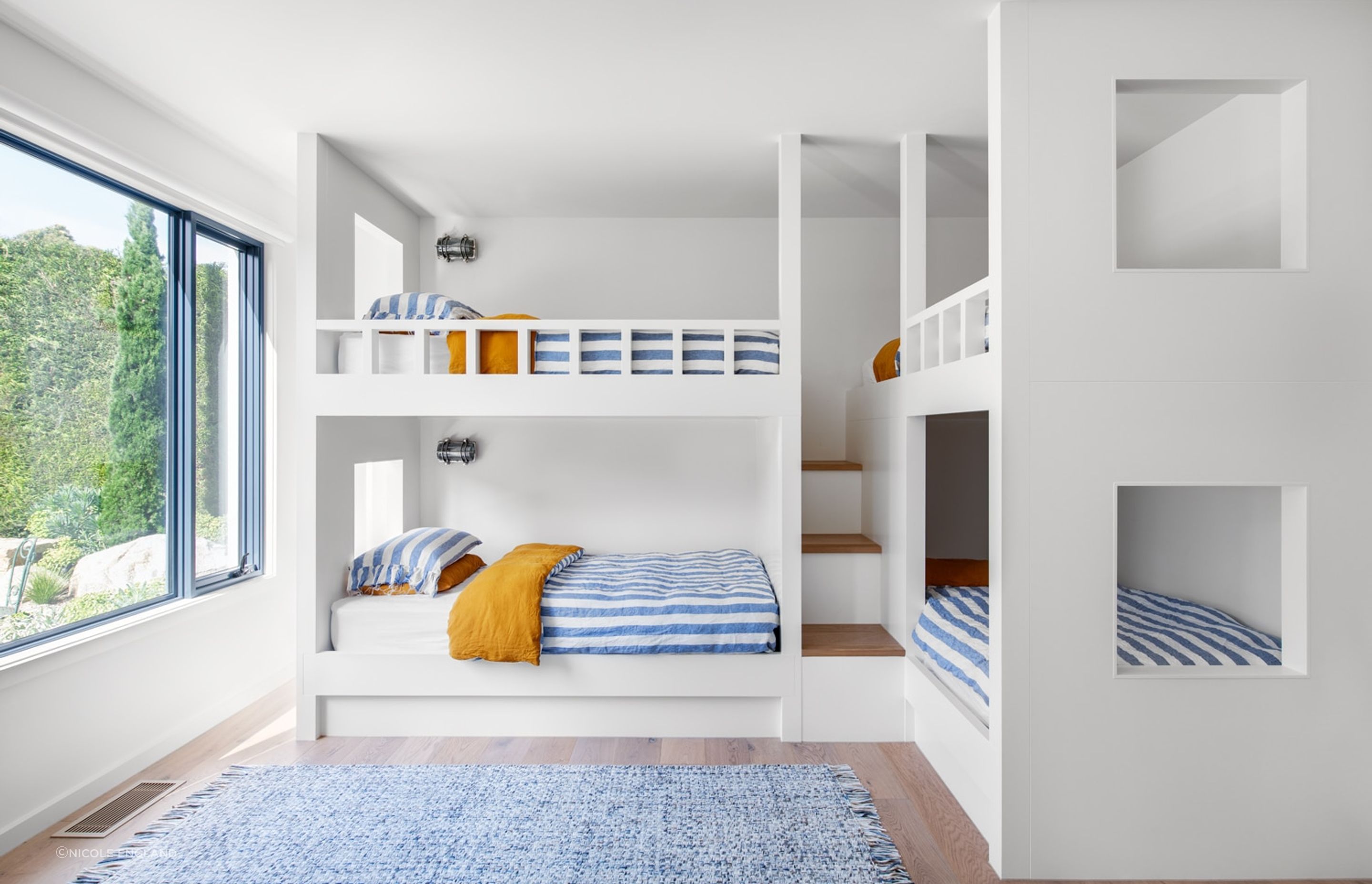 Custom bunk bed designs for a beach house.