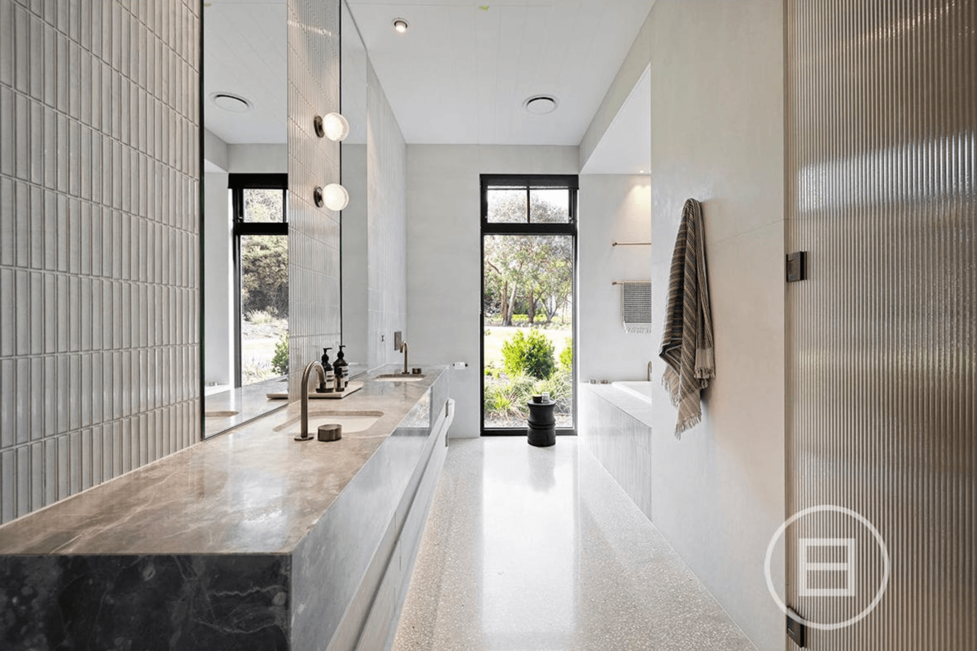 This luxurious bathroom is a sanctuary of relaxation, where every detail is meticulously designed for your utmost comfort