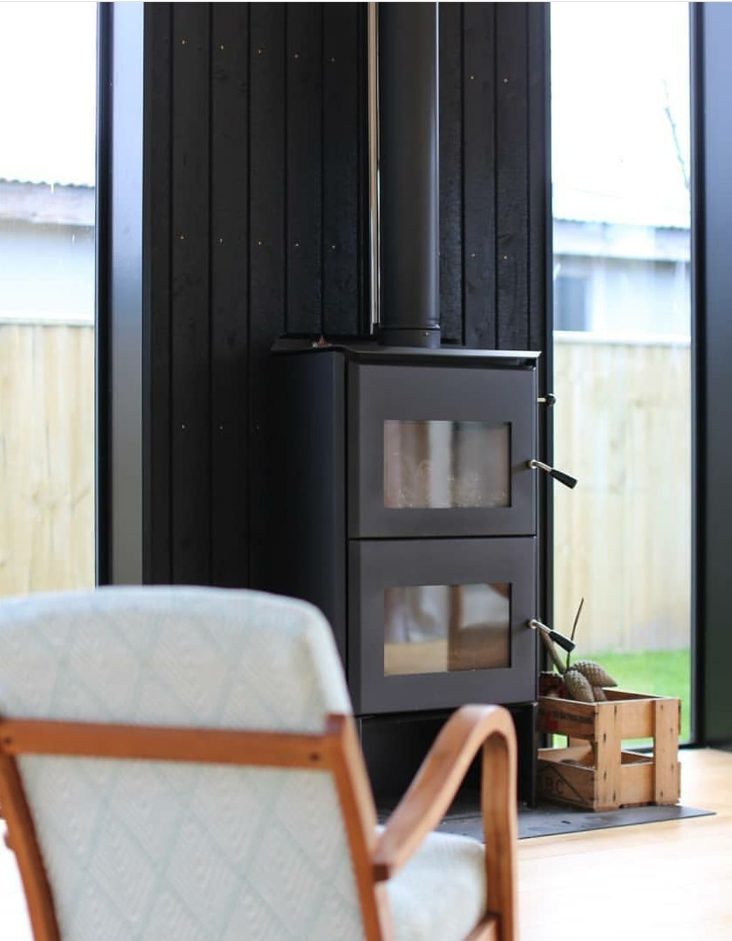 Interior feature wall charred Siberian Larch