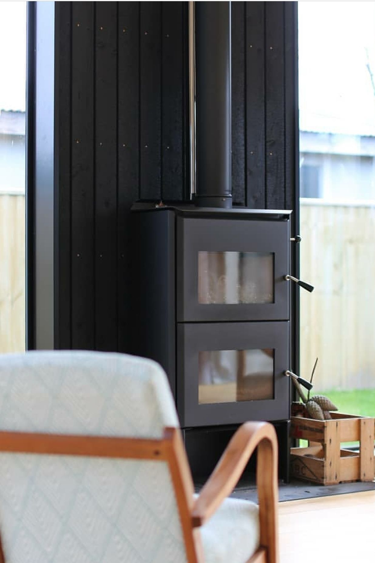 Interior feature wall charred Siberian Larch