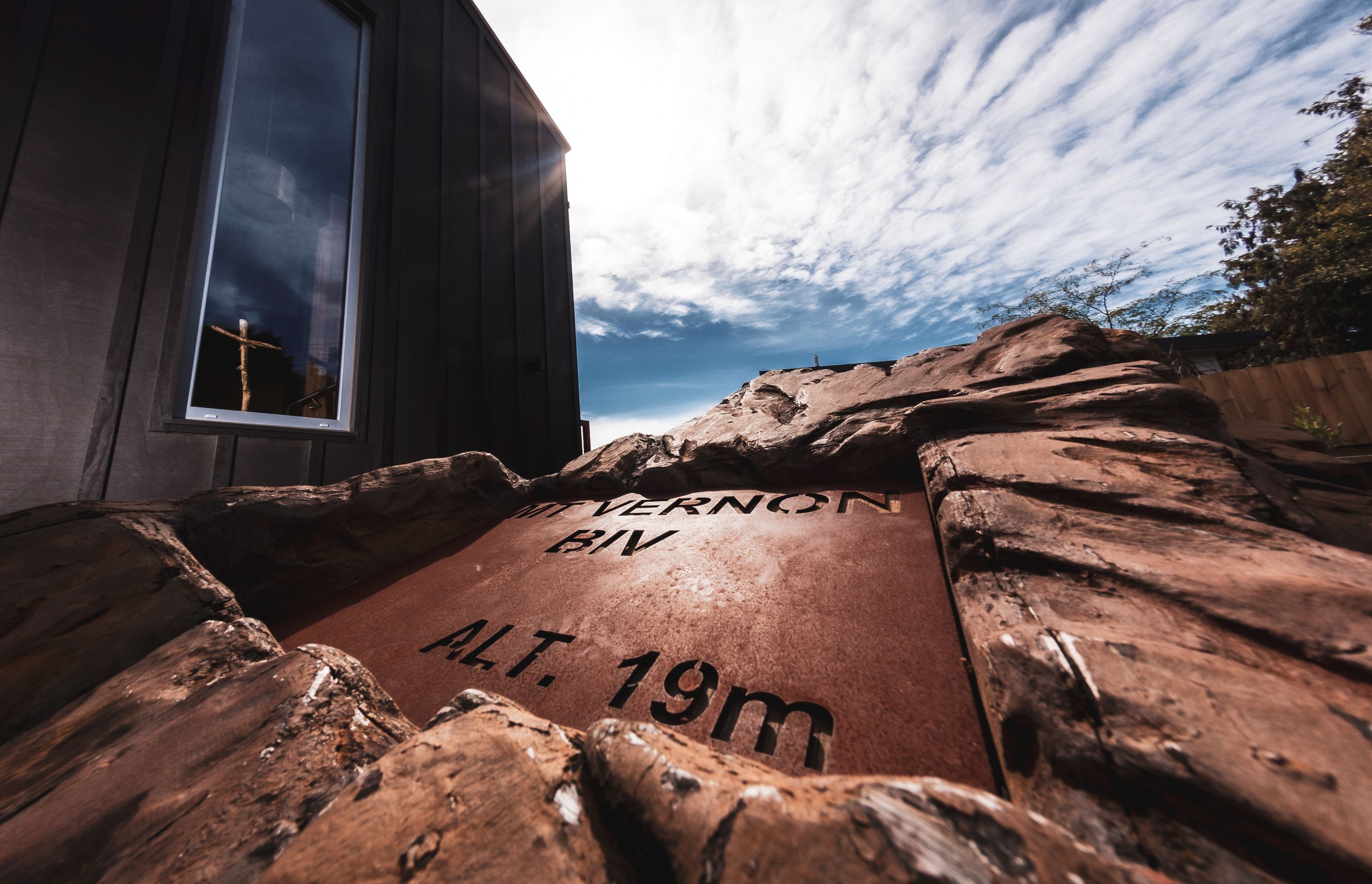 The DoC hut is referenced through the name of the project, "Mt Vernon Biv."